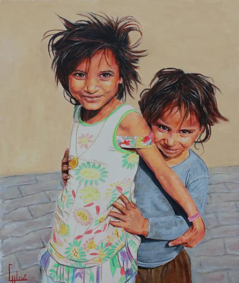 Fillettes de Agra (Inde)